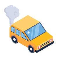 A traffic pollution isometric modern icon vector