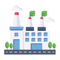 Trendy flat icon of factory vector