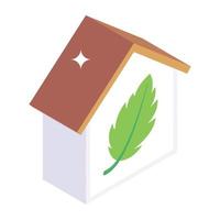 Trendy isometric icon denoting eco home vector