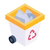 Recycle bin isometric vector design