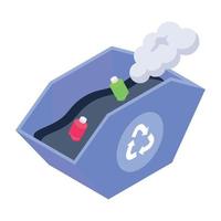 An icon of burning waste isometric design vector