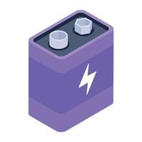 A rechargeable car battery, isometric vector design