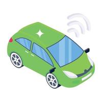 un diseño de icono isométrico de coche de internet vector