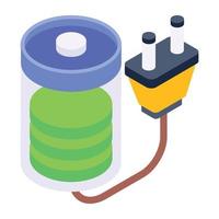 An eco plug isometric icon design vector