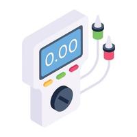 An icon of voltmeter isometric vector