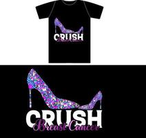 Breast Cancer. Crush Breast Cancer It can be used on T-Shirt, labels, icons, Sweater, Jumper, Hoodie, Mug, Sticker, Pillow, Bags, Greeting Cards, Badge, Or Poster