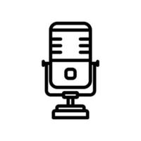 icono de vector de micrófono. podcast, grabación. estilo de icono de línea. ilustración de diseño simple editable