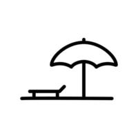 Pool umbrella icon vector and pool chairs. swimming pool, swimming. line icon style. Simple design illustration editable