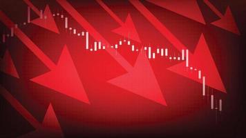 abstract background of red arrow down economy crisis stock market vector