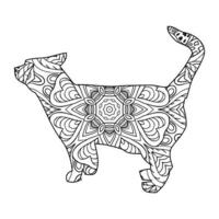 Mandala Cat Coloring Page For Kids vector