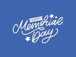 Happy Memorial Day - Stars and Stripes Letter vector