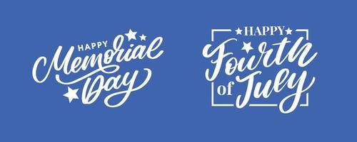 Happy Memorial Day - Stars and Stripes Letter vector