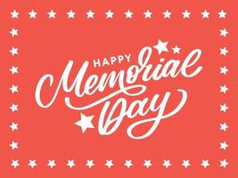 Happy Memorial Day - Stars and Stripes Letter vector