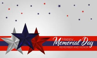 vector happy memorial day remember and honor usa banner