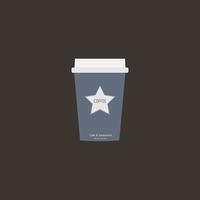 A cup of coffee cafe and restaurant all you can eat flat icon logo design. vector