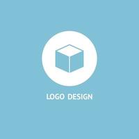 The logo simple icon box, minimal style. vector