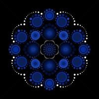Blue floral vector pattern background.