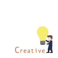 Business man hold creative light vector