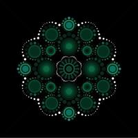 Green floral vector, Maya pattern abstract background. vector
