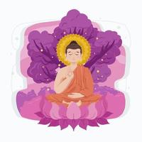 Asahna Bucha Buddhist Festival Concept vector