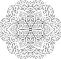 Circular Flower Mandala on White Free Vector