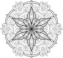 Circular Flower Mandala on White Free Vector