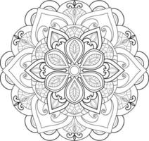 Circular Flower Mandala on White Free Vector