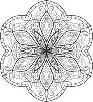 Circular Flower Mandala on White Free Vector