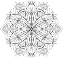 Circular Flower Mandala on White Free Vector