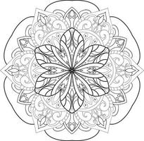 Circular Flower Mandala on White Free Vector