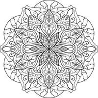 Circular Flower Mandala on White Free Vector