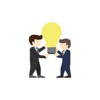 Business mans hold creative light vector