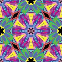 Fractal kaleidoscope Bright Neon Color Pattern Background vector