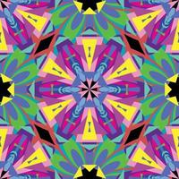 Fractal kaleidoscope Bright Neon Color Pattern Background vector