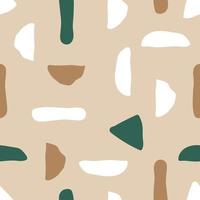 Beige seamless modern pattern with geometric abstract spots in earth colors. Minimalist repeating print flat for printing on fabric, wallpaper and packaging. vector