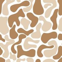 White seamless contemporary pattern with beige abstract spots. Minimalist repeating print flat for printing on fabric, wallpaper and packaging. vector