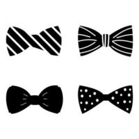 Bow tie knot set vector and illustration.