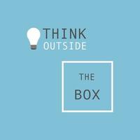 The light of idea float out from minimal box, think outside the box concept. vector