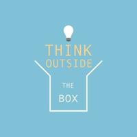The light of idea float out from minimal box, think outside the box concept. vector