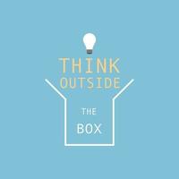 The light of idea float out from minimal box, think outside the box concept. vector