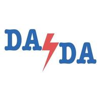 Dada word and thunder graphic. vector