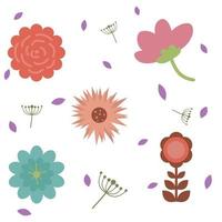 Flower hand drawn free style. vector
