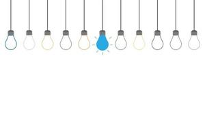 The light bulb creative design innovation idea, think difference concept. vector