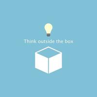 The light of idea float out from minimal box, think outside the box concept. vector