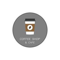 Coffee shop and cafe flat icon logo design. vector