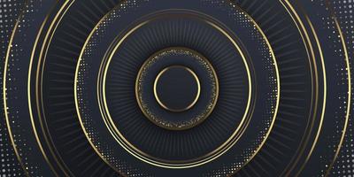 Luxury Gold Circle Realistic 3D Background. Vector Illustration