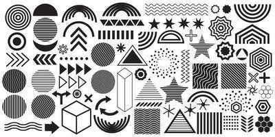 Set of geometric abstract icons of various shapes. Abstract outline. Design elements. Vector illustration