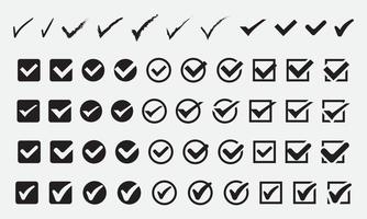 set of checklist icons of various shapes for web design needs, etc. vector illustration.