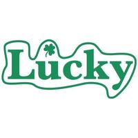 Lucky word and shamrock leaf. vector