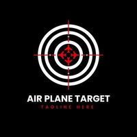 shooting target with plane icon creative template logo